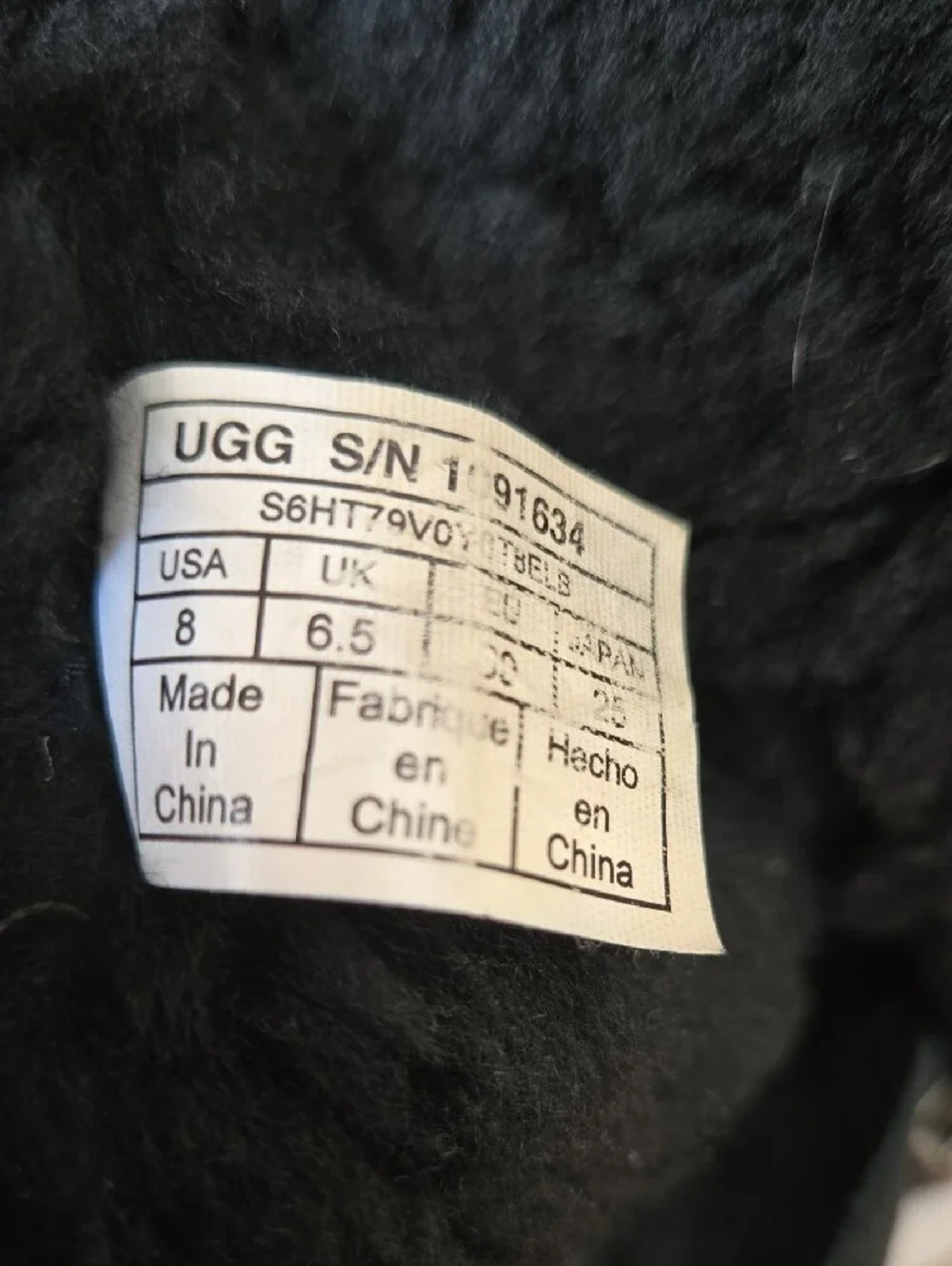 UGG Black Suede Shearling Mid-Calf Boots